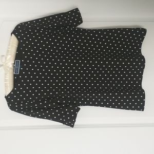 Karen Scott polka dot black top